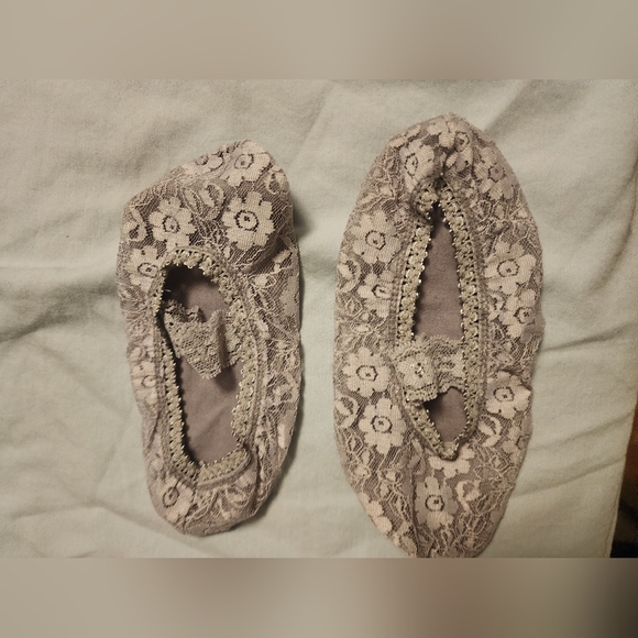 Grey Lace No Show Boat Socks - Picture 4 of 5